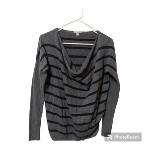 Caslon Striped Cowl Neck Dolman Sleeve Top S